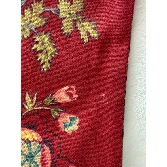 Waverly Rooster Red Burgundy Table Runner Tassels Farmhouse Country Dining - Picture 10 of 10